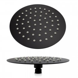 200mm 8 inch Stainless steel Super-slim Round Nero Black Rainfall Shower Head 